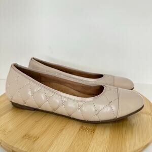 Vionic Desiree Quilted Ballet Flat Shoes Slip On Supportive Orthotic Size 7.5